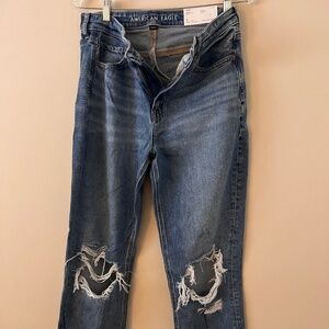 American Eagle Size 8 Long Strigid Mom Jean